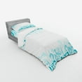 thumbnail image 2 of Ambesonne Abstract Bedding Set 3 Pcs, Floral Classic Design, Twin XL, Teal Turquoise White, 2 of 2