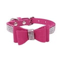 thumbnail image 1 of Crystal dog collar with bow necklace Rhinestone dog collar gold sparkly dog, 1 of 5