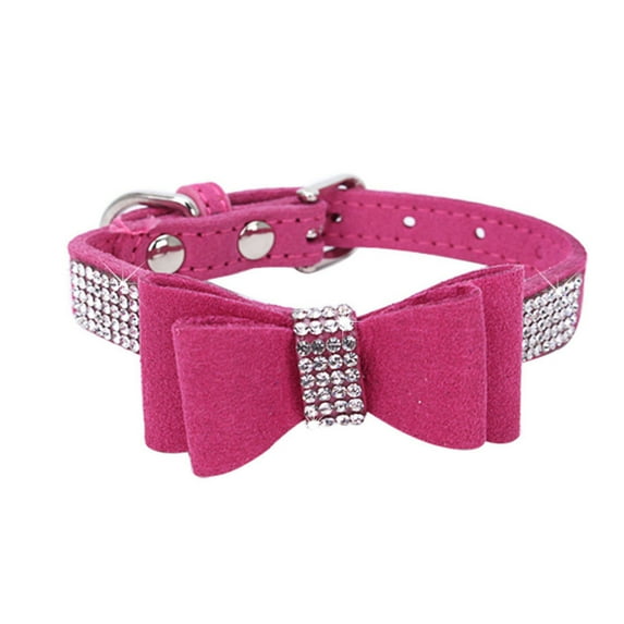 Crystal dog collar with bow necklace Rhinestone dog collar gold sparkly dog