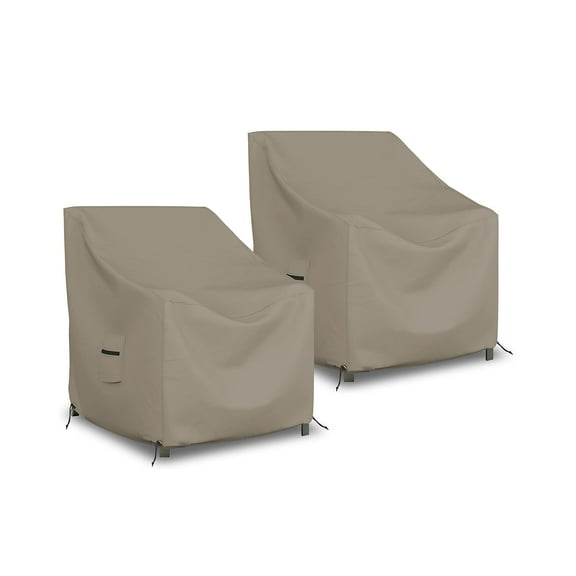 COVERS&ALL Outdoor Chair Cover 12 Oz Pack of 2 Waterproof - 100% Weather Resistant Customize cover Stackable /Patio Chair covers with Air Pocket & Drawstring for Snug Fit (29"L x 30"D x 36"H, Beige)