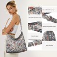 thumbnail image 5 of Canvas Crossbody Bag for Women and Men Lightweight Large Boho Tote Shoulder Bag Adjustable Strap Trippy Design Travel Work Casual Daypack, 5 of 5