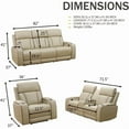 thumbnail image 5 of Golden Furniture 3-Piece Beige Breathing Leather Power Reclining Living Room Sofa Set, 5 of 9