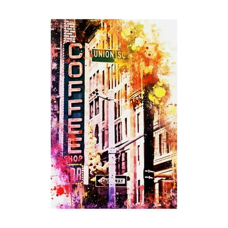 Sq Shop Trademark Fine Art 'NYC Watercolor Collection - Coffee Shop Union SQ' Canvas Art by Philippe Hugonnard ()