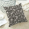 thumbnail image 3 of Floral Throw Pillow Covers 20x20 Set of 2, Flower Print Linen Decorative Pillow Covers Neutral Vintage Decoration Outdoor Cushion Cover Black Floral Pillowcase for Sofa Couch Farmhouse Room, 3 of 6