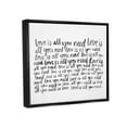 thumbnail image 4 of Stupell Industries Love All You Need Romantic Calligraphy Casual Cursive Graphic Art Jet Black Floating Framed Canvas Print Wall Art, Design by Grace Popp, 4 of 5