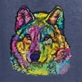 thumbnail image 2 of Colorful Majestic Neon Atric Wolf | Dean Russo Art Animal Lover Unisex Crewneck Sweatshirt, Vintage Heather Navy, 2XL, 2 of 5