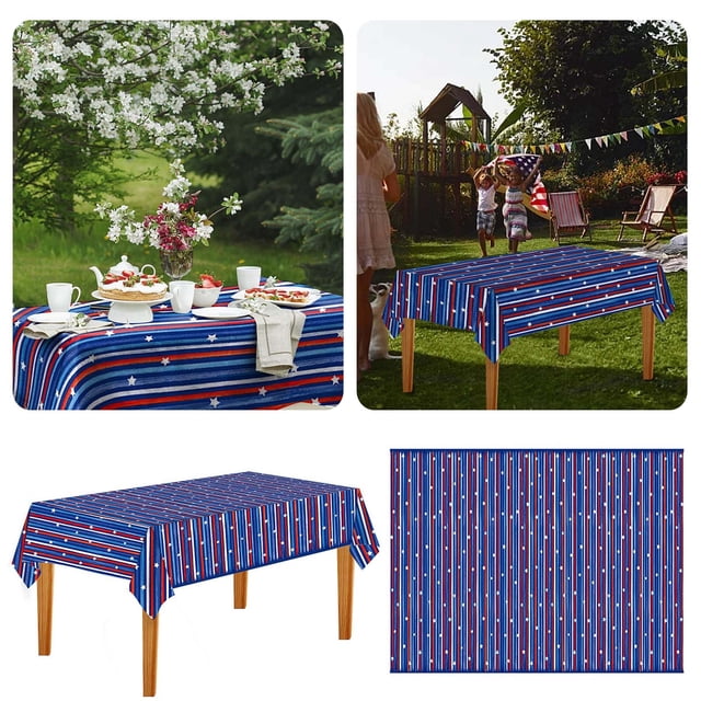 WRXMIJNHGSA Table Cloth Under $5 Independence Day Decoration Plastic Tablecloth Table Flag Party Decoration
