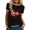 thumbnail image 1 of T-shirt Décontracté pour Femmes à Imprimé, Col Rond, Coupe Ample, Manches Courtes, Haut Blouse Chandail, 1 of 9