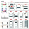 thumbnail image 5 of Portable Clothes Closet ​​Storage Organizer with Hanging Rack​​, Rolling Door Wardrobe, Non-Woven Fabric with Three Drawer Boxes - 35.4 x 17.7 x 67.0’’ (Gray), 5 of 8