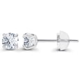 thumbnail image 2 of Decadence Genuine 14K Solid White Gold 3mm Round Natural White Topaz April Birthstone Stud Earrings For Women, 2 of 5