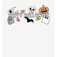 thumbnail image 2 of Kids Halloween Cartoon Icons Adult White Long Sleeve Hoodie-Small, 2 of 2