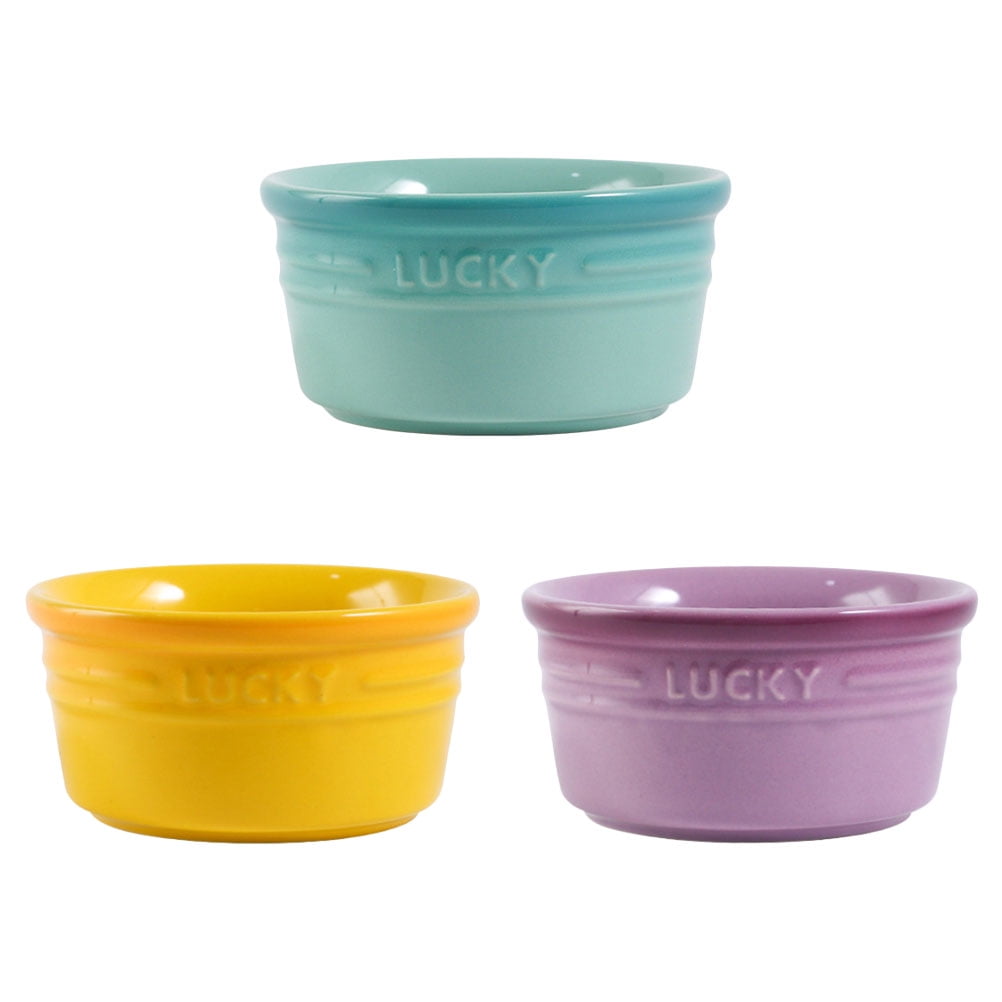 3Pcs Ceramic Baking Bowls Colored Baking Bowls Ceramic Ramekins Dessert