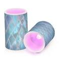thumbnail image 2 of Turquoise Ceramic Mosaic Flickering Flameless Candles Battery Operated with Remote Timer LED Pillar Candles Set of 2, 2 of 7