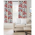 thumbnail image 2 of Red Flowers Blackout Curtains, Light Blocking Print Window Curtains, Country Spring Botanical Floral Leaves Herbs Thermal Insulated Window Drapes for Living Room 2 Panels, 84"W x 84"L, 2 of 9