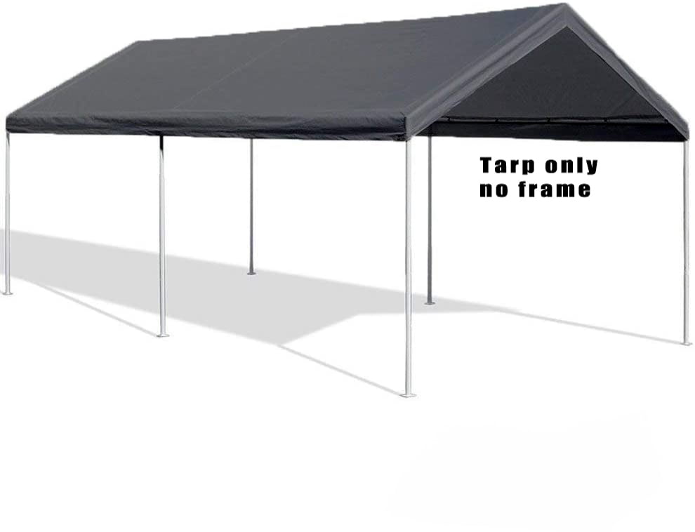 12' X 20' Canopy Replacement Cover - for Frames 10' W X 20' L (See Diagram) Silver Carport Replacement Top