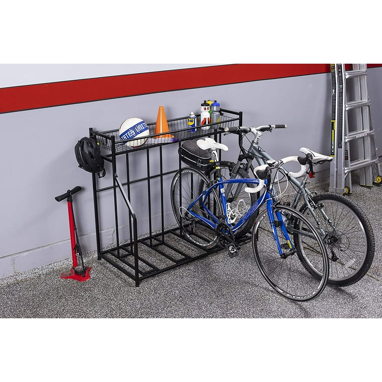 BirdRock Home Freestanding 4 Bike Indoor Floor Cycle Holder with Extra Wide Storage Black Walmart