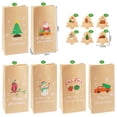 thumbnail image 6 of 12 set Party Gift Wrapping Cookie Pouch Holiday Xmas Christmas Kraft Paper Bags Snowman Fox Santa Claus Favor Bag D, 6 of 7