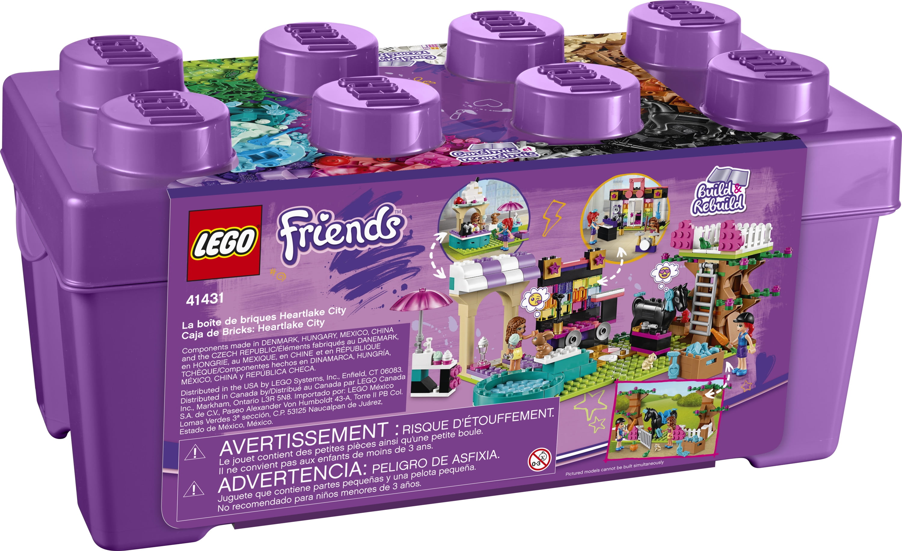 Neuropati hvis Forskelle LEGO Friends Heartlake City Brick Box 41431 Building Kit; Make 6 Scenes  from 1 Box Set for Creative Fun (321 Pieces) - Walmart.com