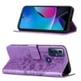 thumbnail image 3 of Motorola Moto G Play (2023) Case, Magnetic Folio Butterfly Patterned Wallet Case, Premium PU Leather with Wrist Strap Credit Card Holder Slots Kickstand Cover For Motorola Moto G Play (2023Lightpurple, 3 of 7