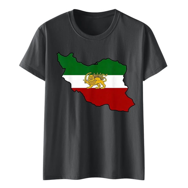 Camiseta de Manga Corta Impresa de Cuello Alto para las Mujeres, Tops de Cuello Redondo para las Mujeres Mezcla de Poliéster de Spandex de Uso Diario Casual
