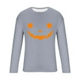 thumbnail image 4 of Kukoosong Men's Halloween T-Shirts Casual Crew Neck Long Sleeve Tops Athletic Wear Graphic Blouse Top, 4 of 5