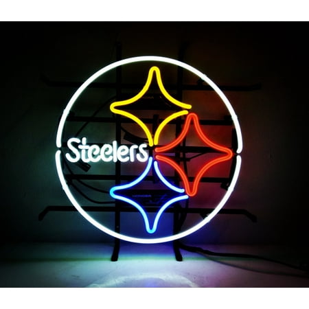 Desung Brand New Pittsburgh Steeler Neon Sign Handcrafted Real Glass Beer Bar Pub Man Cave Sports Neon Light 24
