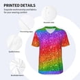 thumbnail image 5 of Fotbe Colorful Glitter Baseball Jersey Shirt for Men and Women, Casual Short Sleeves Button Down T-Shirt-Small, 5 of 9