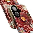 thumbnail image 2 of Bizarre Cats & Neuron Phone Case, Abstract Red Striped Background Art Collage, Protective Cover for iPhone 17 16 15 14 13 12 11 Pro Plus Mini, 2 of 6