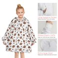 thumbnail image 5 of Football Helmet Brown Pattern Teens Oversized Sherpa Wearable Blanket Hoodie, Hooded Blanket Sweatshirt with Large Pockets, 5 of 6