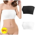 thumbnail image 2 of 2Pcs Strapless Bras for Women 2024 Comfortable Non-Slip Unpadded Bandeau Bra Soft Seamless Tube Top Sports Bra, 2 of 3