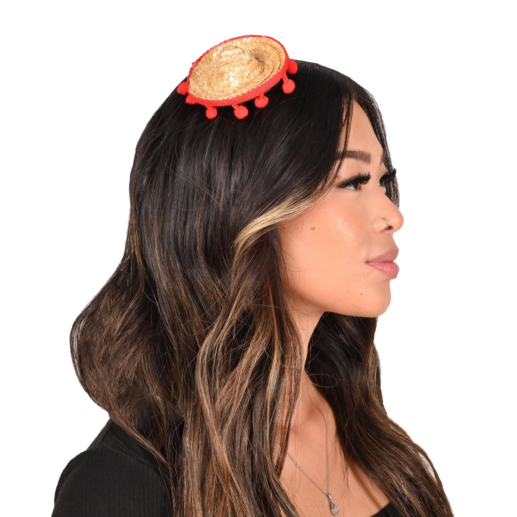 12 Pack Bulk Fiesta Sombrero Hair Clip