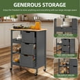 thumbnail image 2 of Uforic Kitchen Storage Cart with Shelves & Drawers, Rolling Kitchen Island, Gray, 2 of 8