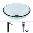 thumbnail image 4 of VIGO Glass Round Vessel Bathroom Sink in Iridescent with Duris Faucet and Pop-Up Drain in Matte Black, 4 of 7