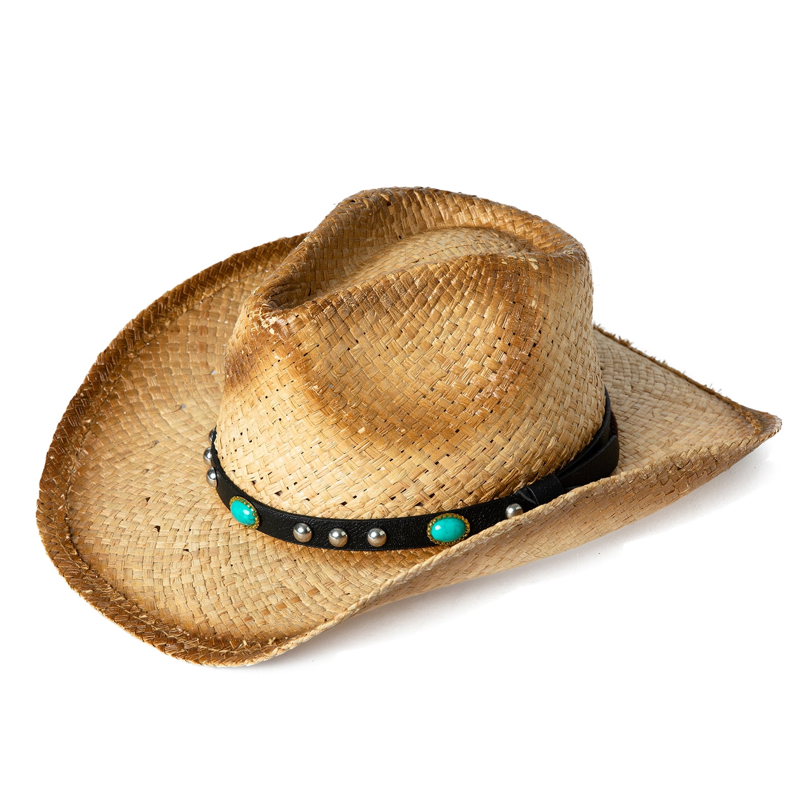 Comhats Cowboy Hats for Women Cowgirl Western Style Straw Beach Hat Round Up Ladies Fedora