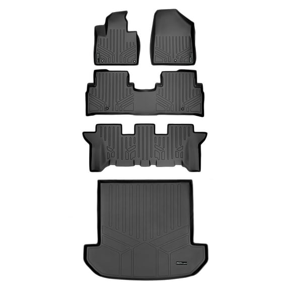 SMARTLINER 4 Rows Custom Fit Floor Liners Compatible with 2016 - 2020 Kia Sorento 7 Passenger (Gasoline)