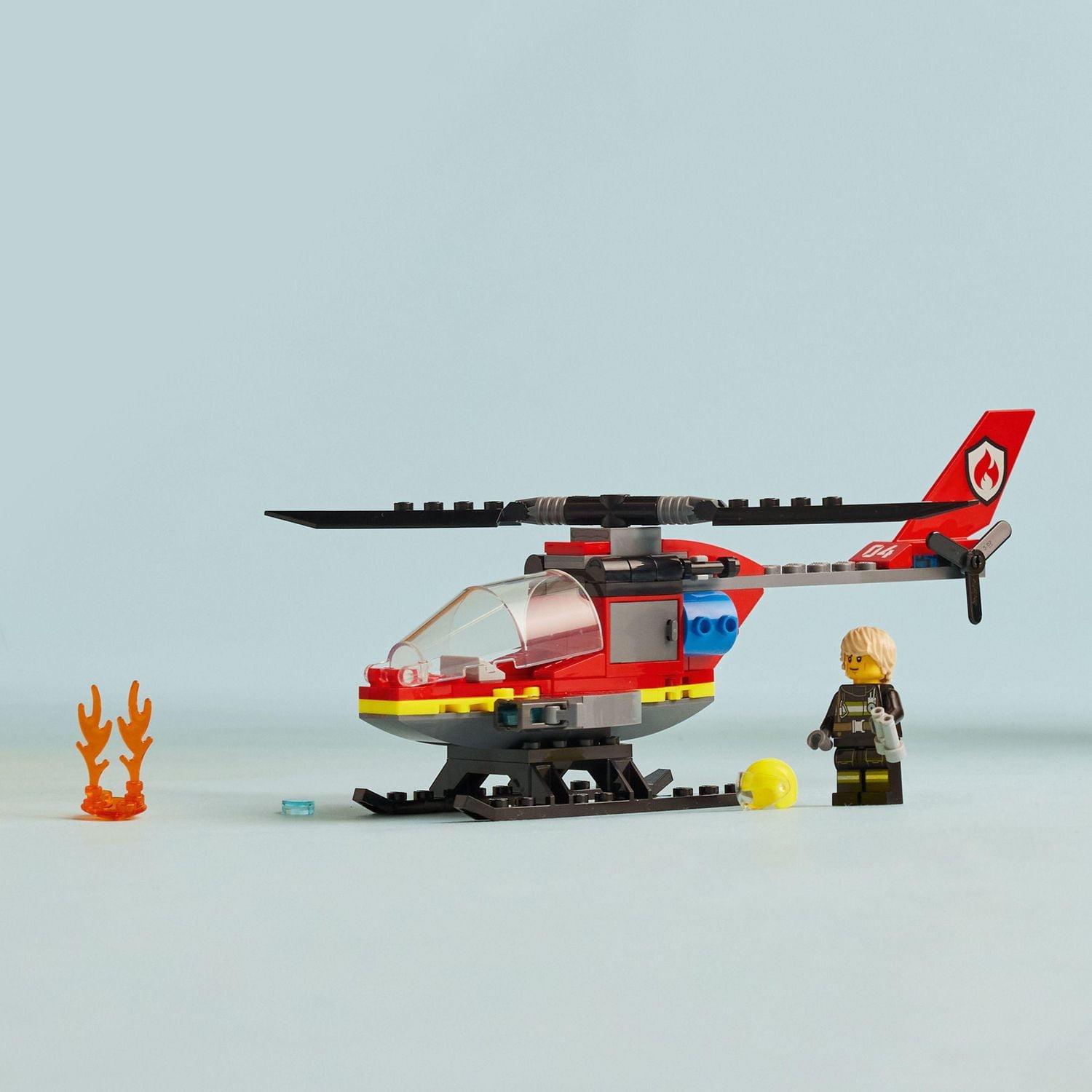 LEGO City Fire Rescue Helicopter Toy, Building Set with Firefighter Minifigure Pilot Toy, Fun Gift or Pretend Play Toy for Boys, Girls and Kids Ages 5 and Up, 60411, Includes 85 Pieces, Ages 5+
