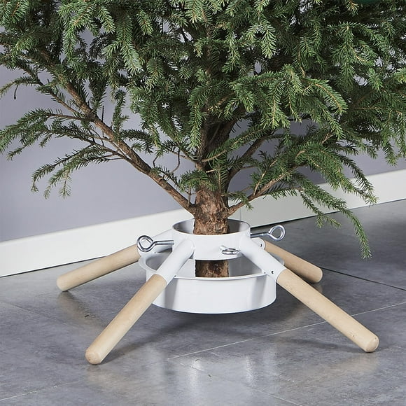 Soporte para árbol de Navidad Blissun para árboles reales de hasta 8 pies, color blanco