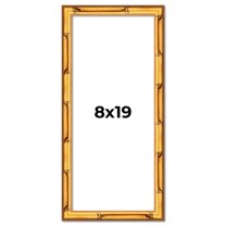 8x19 Frame Gold Bamboo Solid Wood Picture Frame | 1 Inch Moulding Width | Interior Frame Depth 0.75