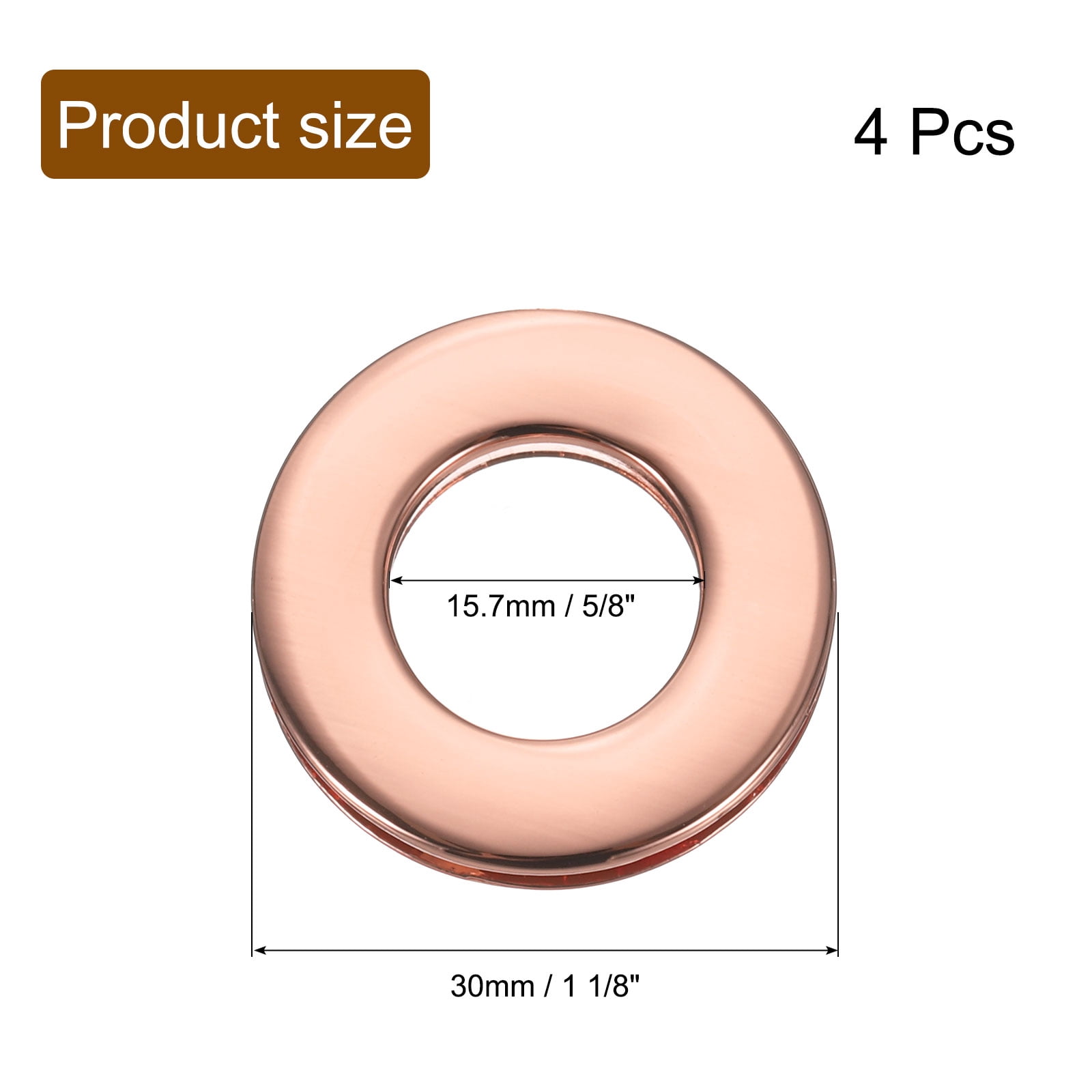 Unique Bargains Zinc Alloy Grommets for Fabric Curtains Leather Craft Rose Gold 5/8"