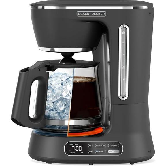BLACK DECKER Split Brew 12-Cup Digital Coffee Maker, CM0122, Iced or Hot Coffee, Programmable, Quick Touch, 4-Hour Keep Warm