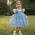 thumbnail image 2 of lcziwo Baby Girls Tulle Dress Sleeveless Floral Butterfly Tutu Dress Toddler Girls Birthday Party Princess Dresses Blue 80, 2 of 10