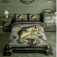 thumbnail image 2 of Manfei Pike Fish Full Size Comforter Sets,Fishing Hook Bedding Comforter Set,Rustic Farmhouse Cabin Bedding Sets For Teens,Microfiber Bedroom Decor Reversible,3 Pieces, 2 of 9