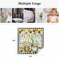 thumbnail image 5 of Cloth Napkins Set of 2 - 20x20 Inches, Sunflower Gnomes Washable Reusable Table Napkins, Spring Farmhouse Daisy Leaf Wooden Grain Soft & Absortbent Dining Napkin for Party Wedding Hotel Restaurant, 5 of 8