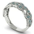 thumbnail image 2 of 0.17 ctw Wedding Band for Women - 18K White Gold Blue Moissanite Stackable Eternity Ring, 2 of 6