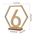 thumbnail image 4 of Juego de números de mesa de madera de 10 piezas para decoración de fiesta de cumpleaños de boda, letreros de soporte de lugar con Base de soporte 31-40, 4 of 5