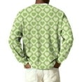 thumbnail image 4 of Fgvctg Romantic Valentine's Day Sweater for Men Ribbed Knit Button Down Henley Collar Sweater Love Heart Print Casual Pullover Slim Fit Long Sleeve Sweaters Lightweight Spring Blouse Light Green XL, 4 of 5