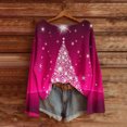 thumbnail image 5 of Christmas Sweaters for Women, Snowflake Crewneck Baggy Knit Pullover Tops Long Sleeve Womens Sweater On Sale (L, Hot Pink), 5 of 5