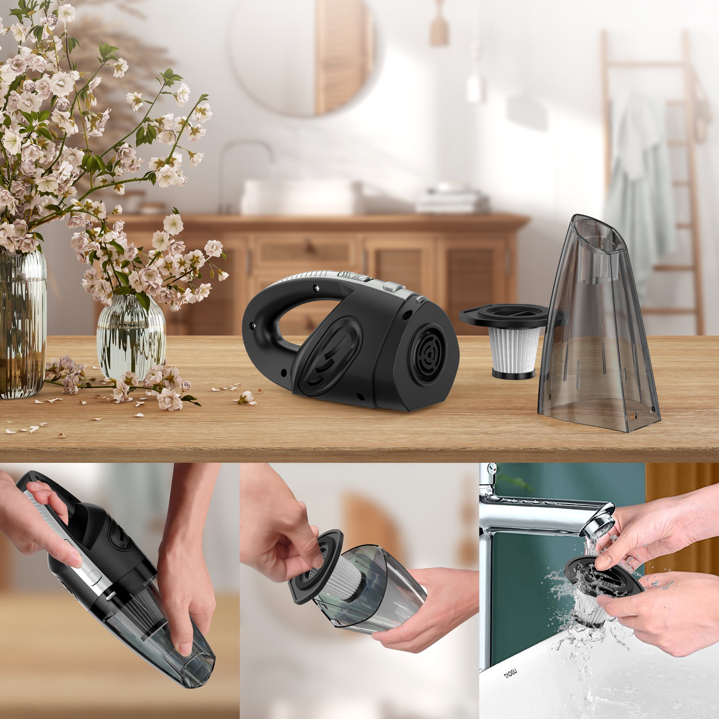 Juyafio Cordless Handheld Vacuum with 10000PA Powerful Suction, Portable Rechargeable Car Vacuum Cleaner For Car,Home