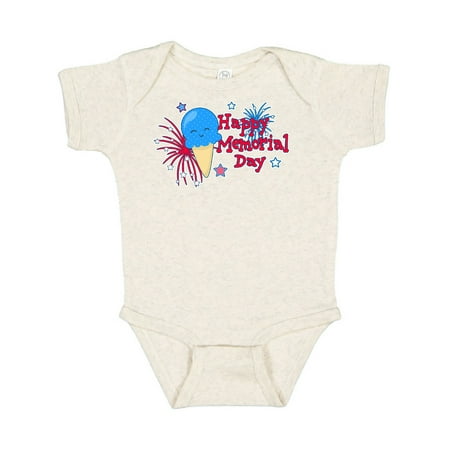 

Inktastic Happy Memorial Day with Ice Cream Cone Fireworks and Stars Gift Baby Boy or Baby Girl Bodysuit