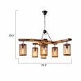 thumbnail image 2 of 6-Light Retro Wooden Chandelier Island Light Rustic Pendant Ceiling Lamp Fixture, 2 of 7